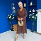 Bradley Detailed Midi Dress Chocolate