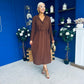 Bradley Detailed Midi Dress Chocolate