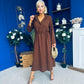 Bradley Detailed Midi Dress Chocolate