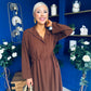 Bradley Detailed Midi Dress Chocolate