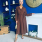 Bradley Detailed Midi Dress Chocolate