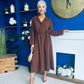 Bradley Detailed Midi Dress Chocolate