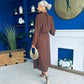 Bradley Detailed Midi Dress Chocolate