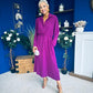 Bradley Detailed Midi Dress Berry
