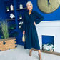 Bradley Detailed Midi Dress Navy