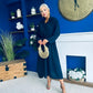 Bradley Detailed Midi Dress Navy