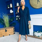 Bradley Detailed Midi Dress Navy