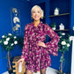 Riana High Neck Mini Dress Floral Berry