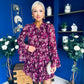 Riana High Neck Mini Dress Floral Berry