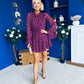 Lana High Neck Mini Dress Floral Berry