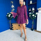 Lana High Neck Mini Dress Floral Berry