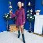 Lana High Neck Mini Dress Floral Berry