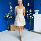 Shania Gold Jacquard Structured Mini Dress