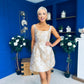 Shania Gold Jacquard Structured Mini Dress