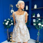 Shania Gold Jacquard Structured Mini Dress