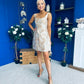 Shania Gold Jacquard Structured Mini Dress