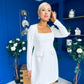 Amaranta Square Neck Beaded Mini Dress White