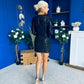 Dylan Sequin Mini Wrap Dress Black