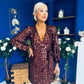 Dylan Sequin Mini Wrap Dress Chocolate