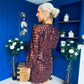 Dylan Sequin Mini Wrap Dress Chocolate