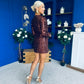 Dylan Sequin Mini Wrap Dress Chocolate
