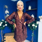 Dylan Sequin Mini Wrap Dress Chocolate