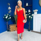 Sidney Embellished Occasion Dress Red