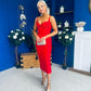 Sidney Embellished Occasion Dress Red