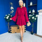 Caitriona High Neck Mini Dress Burnout Wine