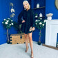 Caitriona High Neck Mini Dress Burnout Navy