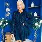 Caitriona High Neck Mini Dress Burnout Navy