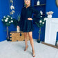 Caitriona High Neck Mini Dress Burnout Navy