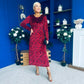Dakota Detailed Velvet Occasion Dress Wine