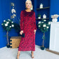 Dakota Detailed Velvet Occasion Dress Wine