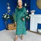 Dakota Detailed Velvet Occasion Dress Emerald