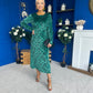 Dakota Detailed Velvet Occasion Dress Emerald