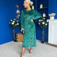 Dakota Detailed Velvet Occasion Dress Emerald
