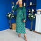 Dakota Detailed Velvet Occasion Dress Emerald