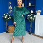 Dakota Detailed Velvet Occasion Dress Emerald