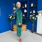 Dakota Detailed Velvet Occasion Dress Emerald