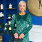 Dakota Detailed Velvet Occasion Dress Emerald