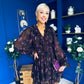 Miah Frill Mini Chiffon Dress Purple Black