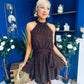 Phoebe Halterneck Embellished Mini Dress Chocolate