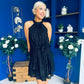 Phoebe Halterneck Embellished Mini Dress Black