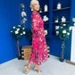 Zoe Banded Midi Dress Floral Rouge