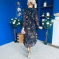 Zoe Banded Midi Dress Animal Black
