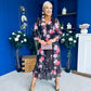 Zoe Banded Midi Dress Floral Coco