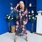 Zoe Banded Midi Dress Floral Coco