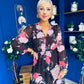 Zoe Banded Midi Dress Floral Coco