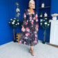Zoe Banded Midi Dress Floral Coco